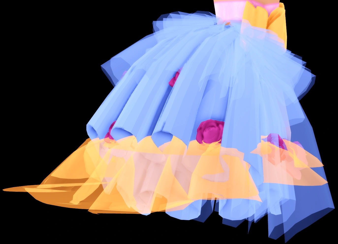 Dragging Train Rose Dress
