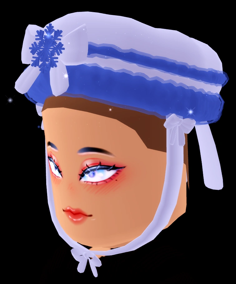 Fuzzy Warm Snowflake Bow Hat